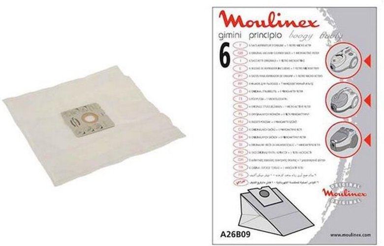 Ersatzteil - 6er Pack Staubsaugerbeutel + Filter BOOGY PRINCIPIO GIMINI - - MOULINEX