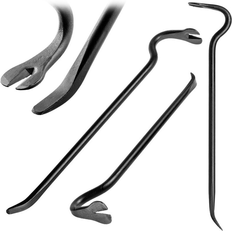 Brecheisen aus Stahl, Brechstange mit Klaue und breiter Klinge, 50 cm - Kadax