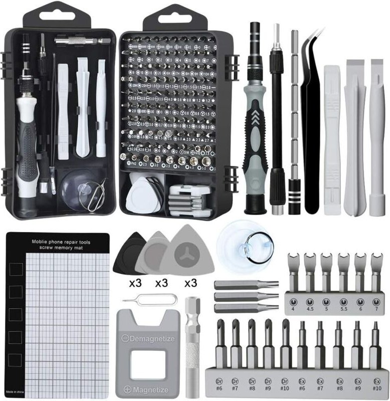 Set (18 x 10 x 5 cm) 138-in-1-Mini-Präzisionsschraubendreher-Set, magnetisches Speicherkit, DIY-Elektronik-Reparaturset