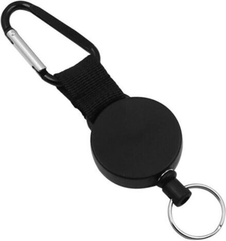 Einziehbarer Schlüsselanhänger, 2er-Set, robuster, einziehbarer Ausweishalter mit 50 cm Stahlseil, ausziehbarer Schlüsse...
