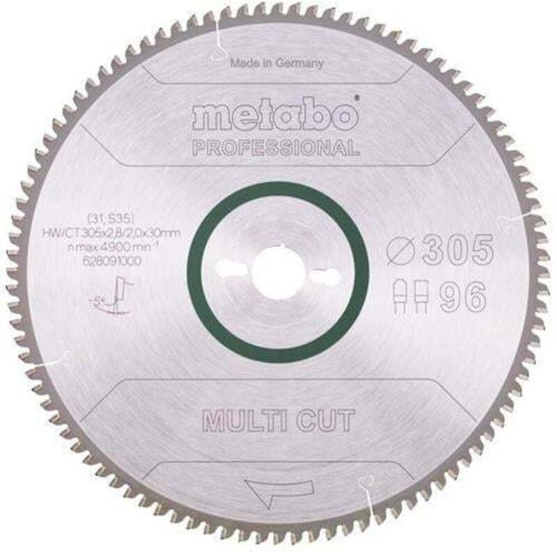 Thumbnail - Metabo Sägeblatt multi cut - professional, 305x2,8/2,0x30, Z96 fz/tz, 5°neg. (628091000)