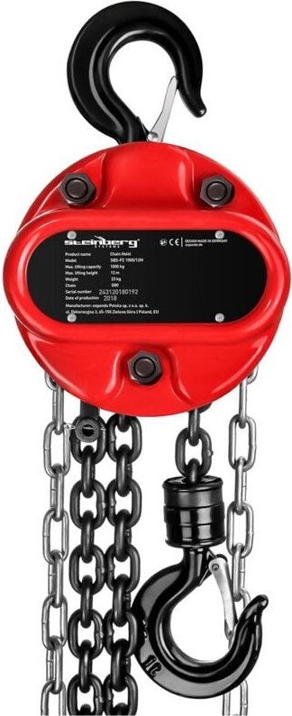 Steinberg Systems - Kettenzug Flaschenzug Kettenflaschenzug Hebezug Handkettenzug 1 t Kette 12 m