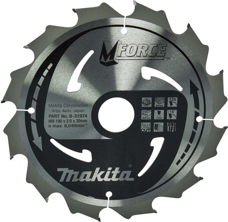 Sägebblatt m-force 190x30x12Z - Makita