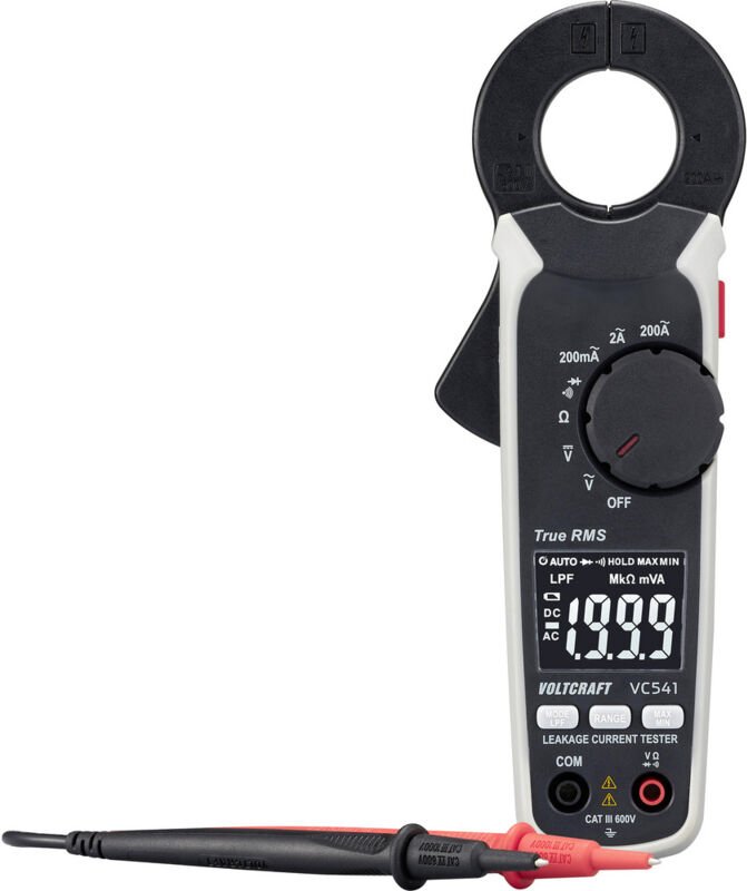 VOLTCRAFT VC541 Leckstromzange 100 µA digital CAT III 600 V Anzeige (Counts): 2000 Ableitstrom, Dif