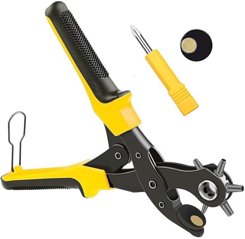 Revolverlochzange Lochzange Gürtel Leder Gürtel Puncher, Lochzange für Leder, Gürtellochzange, 2 mm – 4,5 mm – Lochzange...