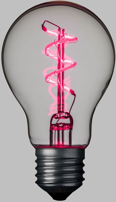 E27 Lampe 36V Tropfen Spiral 60mm rosa