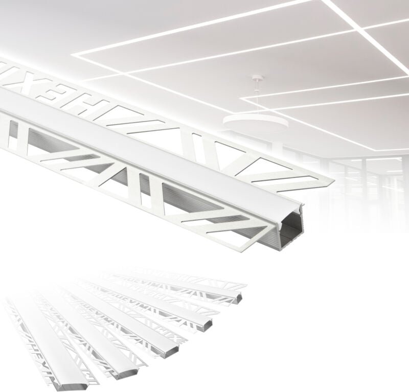 Led Trockenbauprofil 2m Aluminium Profil Unterputz Lichtleiste für LED-Streifen inkl. Abdeckung: aled 1 - 12mm Leuchtbre...