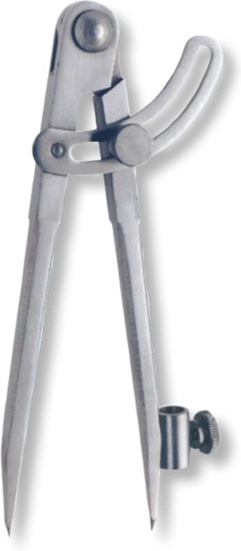 Ultra Präzision - Spitzzirkel Stahl poliert active mit Stellbogen, mit Bleistifthalter 200mm