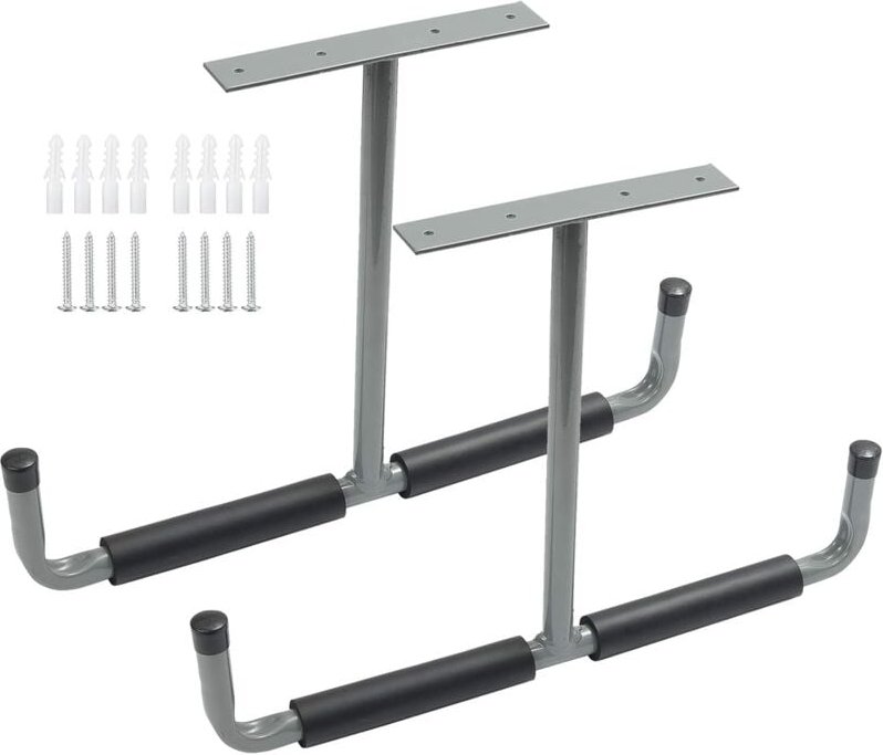 Garagenhaken, wandmontierter doppelter Fahrradaufbewahrungshaken aus Stahl mit rutschfester EVA-Beschichtung, praktische...