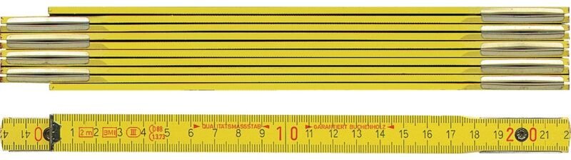 MBI - Gliedermaßstab Länge 2 m Breite 16 mm mm/cm eg iii Buche gelb