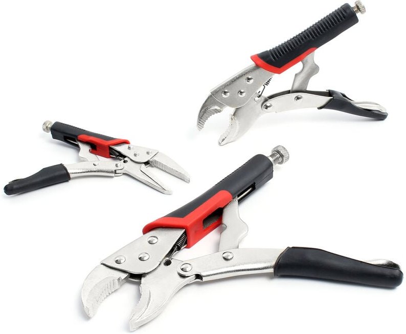 Xpotool - 3 teiliges Gripzangen-Set mit Klemmzangen 175/250 mm und Langbeckzange 125 mm, Feststellzangen aus Carbonstahl...