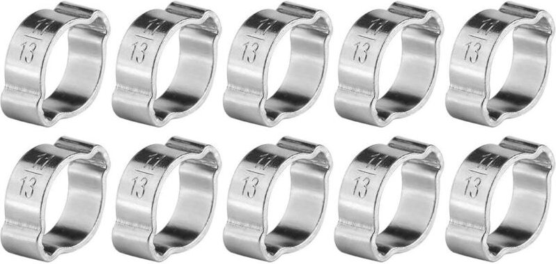 10 Stück verstellbare Schlauchschellen aus Edelstahl (11-13 mm)