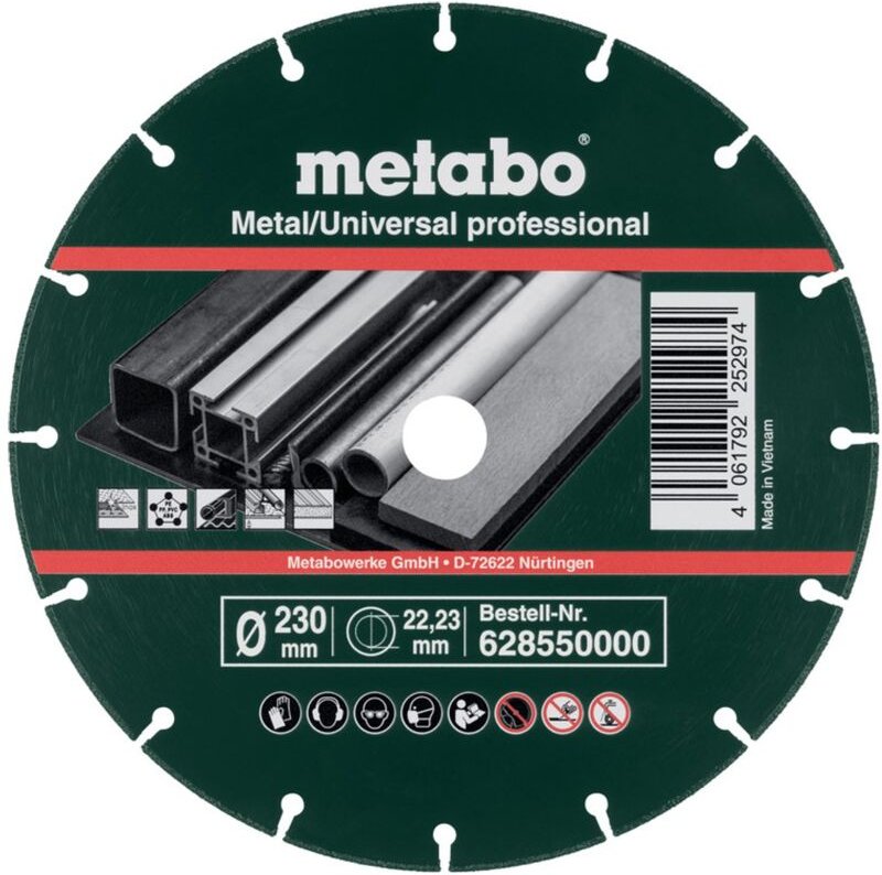Diamanttrennscheibe 230x1,6x22,23mm, 'mup', Metall/Universal 'professional' (628550000) - Metabo