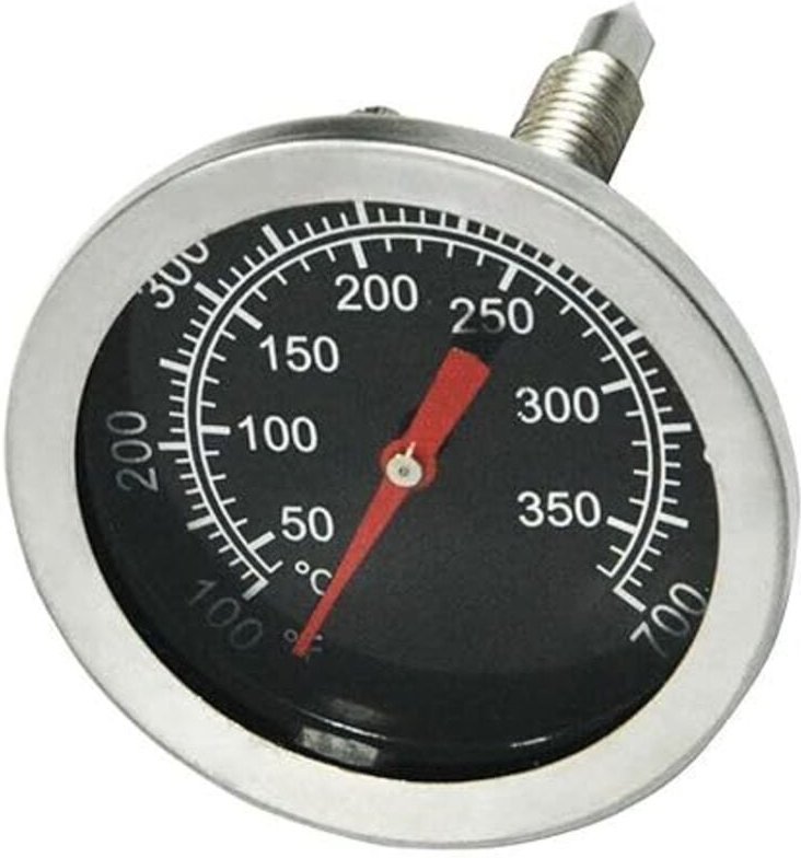 Shining House - Grill-Thermometer, Holzkohle-Smoker, 50 mm Edelstahl-Pizzaofen-Thermometer, Grill-Ersatzteile