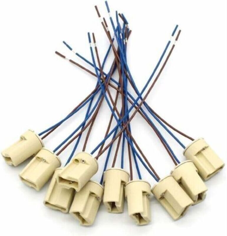 10 Stück G9 Lampenfassung, G9 Keramik-Sockel mit 150 mm Teflon-Draht für G9 Halogen-LED-Lampen für Zuhause TRIMEC