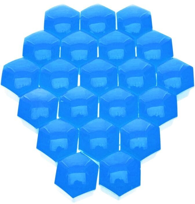 17 mm blaue Felgenschraubenabdeckungen + Abzieher, 20 Stk.