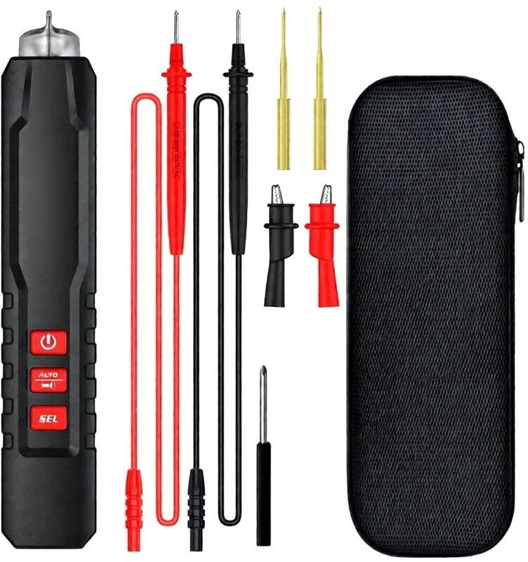 Multimetro digitale portatile TRMS, display a doppio colore da 1,9 pollici, misura tensione, capacità, resistenza, frequ...