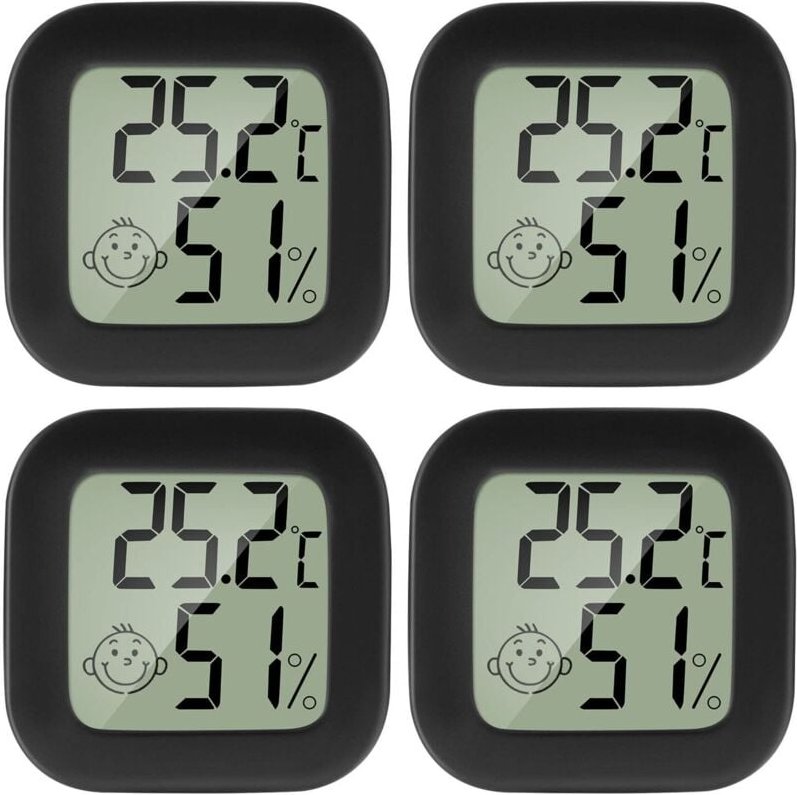 Sollbry - Stück Mini-LCD-Thermometer-Hygrometer für den Innenbereich, digital, Temperatur, Luftfeuchtigkeit, hochpräzise...