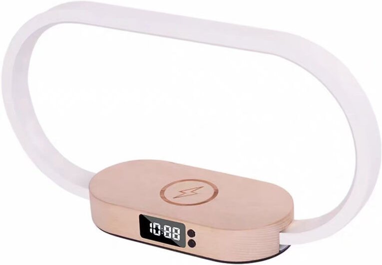 Schreibtischlampe, LED-Nachttischlampe mit 10-W-Funkladegerät, Touch-Funktion, USB-Anschluss, Dimmer, digitalem Nachtlic...
