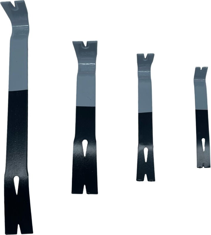 Relaxdays Brecheisen 4-tlg. Set, flache Nagelzieher, in 4 Größen, Montageeisen groß & klein, Demontage, Stahl, schwarz
