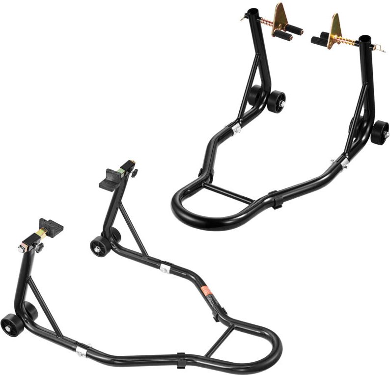 Mophorn Motorrad Ständerlift Montageständer vorne und hinten, 50 kg belastbarer Vorderrad-Doppelgabelständer,