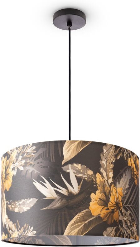 Deckenlampe Wohnzimmer Lampe Esstisch Pendelleuchte Blumen Palmen Deko E27 Pendelleuchte - Schwarz, Design 6 (Ø45,5 cm) ...