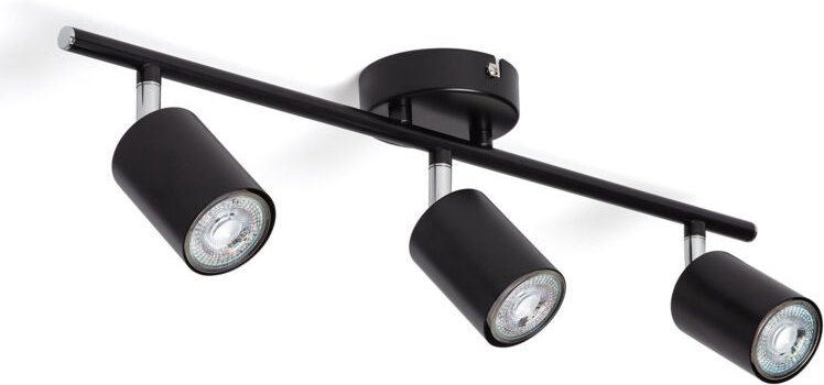 Deckenleuchte verstellbar Metall 3 Strahler Albus Black Schwarz
