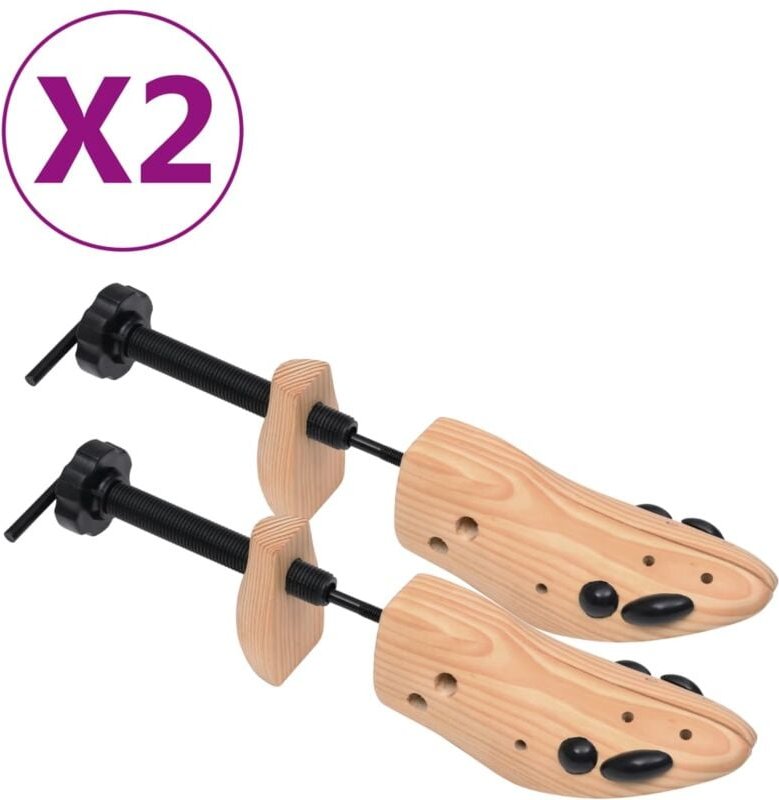 vidaXL Schuhspanner 2 Paar Größe 41-46 Kiefer Massivholz