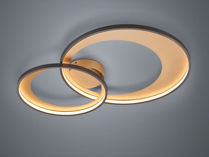 Trio - Dimmbare led Deckenleuchte granada in Schwarz & Gold, Breite 85cm