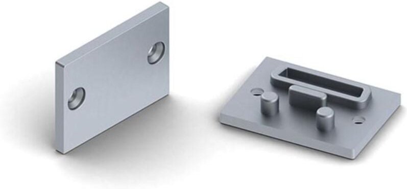 Velleman - alu-endkappe für pmma-diffusor für led-profile der serie 'alu-epoxy' - ohne kabelloch - silber