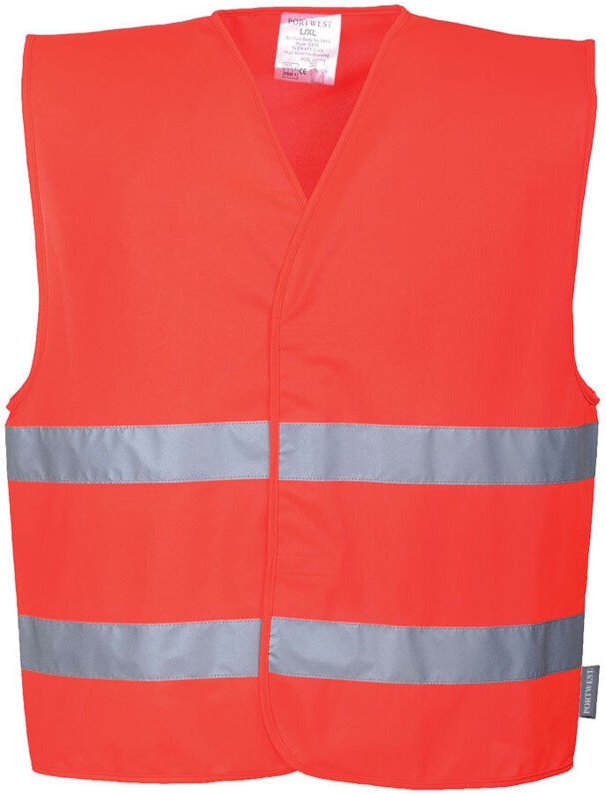 Weste mit Doppelstreifen in Farbe: Rot Größe S/M - Portwest