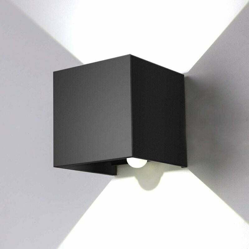 12 W quadratische Radarsensor-Wandleuchte mit schwarzer Schale, 6000 K weißes Licht, wasserdicht, quadratische Radarsens...