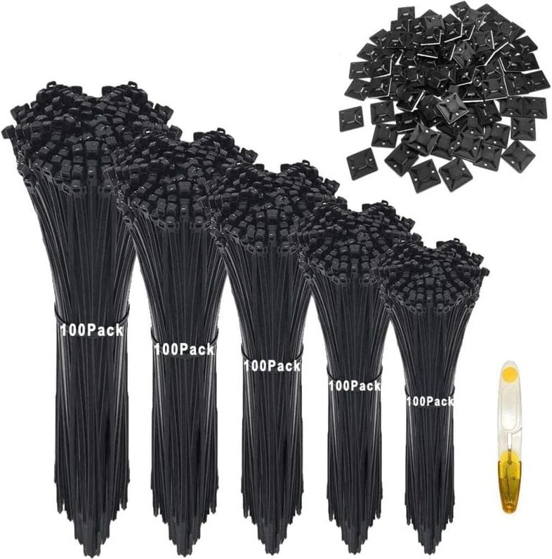 500 Stück Kabelbinder 100/150/200/250/300 mm, Nylon-Kabelbinder, verwendet für Innen- und Außenkabel, Werkzeuge, Gartenv...