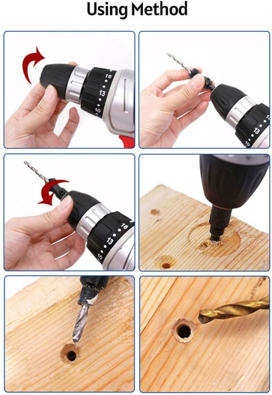 Eosnow - 5-teiliges Senkbohrer-Set aus Schnellarbeitsstahl mit 1 kostenlosen Inbusschlüssel für Holzbearbeitung und Zimm...