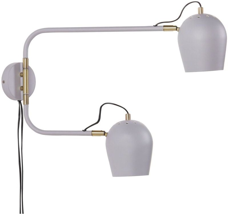 Wandlampe Hellgrau aus Eisen 2-Flammig Industrial Style Modern Elegant für Wohnzimmer Schlafzimmer Flur