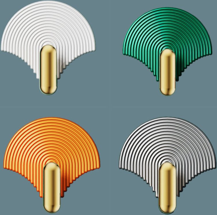 Lntyq - 4 Stück starke Klebehaken, fächerförmige kleine Haken zum Aufhängen von Handtuchhaltern, selbstklebende Kleiderb...