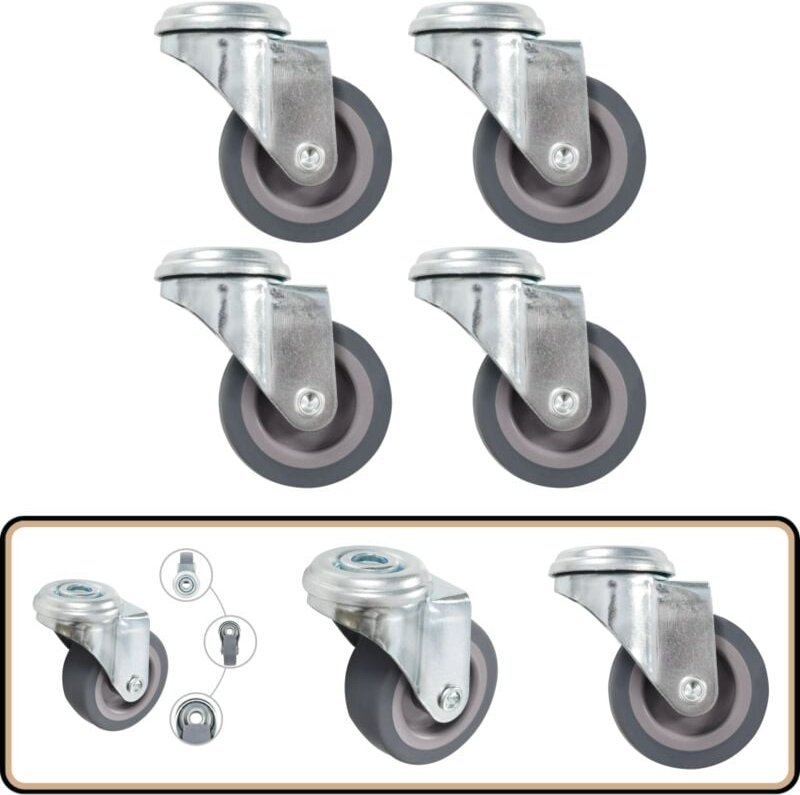 Lenkrollen mit Bolzenloch 4 Stk. 50 mm - Vidaxl