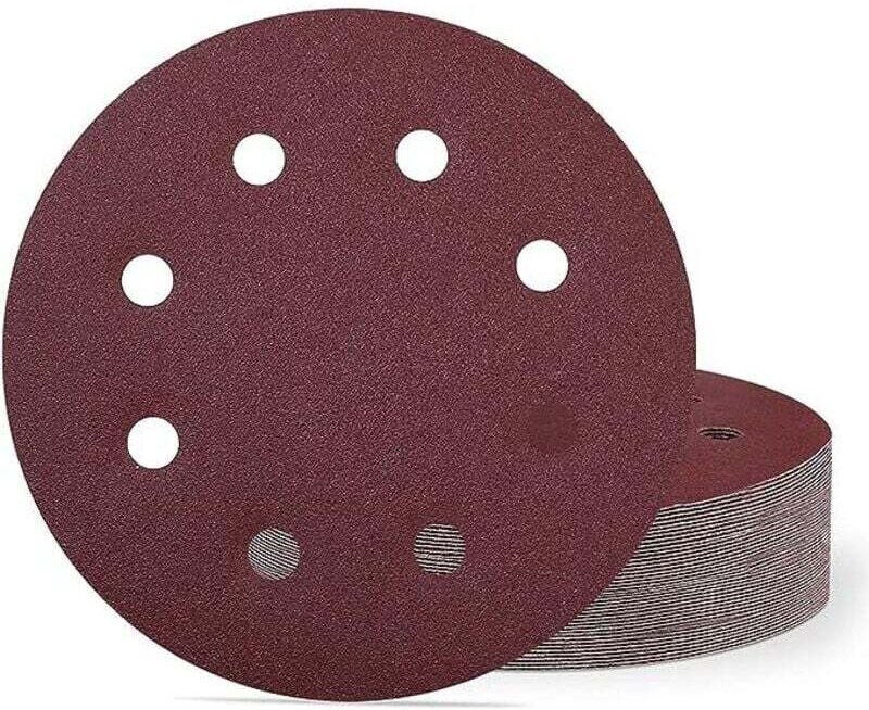 Lot de 10 Disques Abrasifs 180 mm Grain 120 Papier Abrasif 8 Trous pour Ponceuse Murale et Plafond