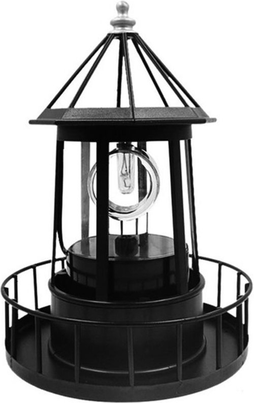 Solarbetriebener Leuchtturm, wasserdichte LED-Solar-Drehleuchte für die Garten- und Hofdekoration
