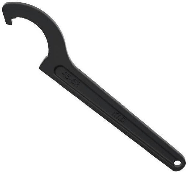 Verstellbarer Kreuzschlüssel mit Rändelgewinde für Rändelmuttern, Größen von 45 bis 52 mm, Kopfstärke 7,8 mm, Maulschlüs...