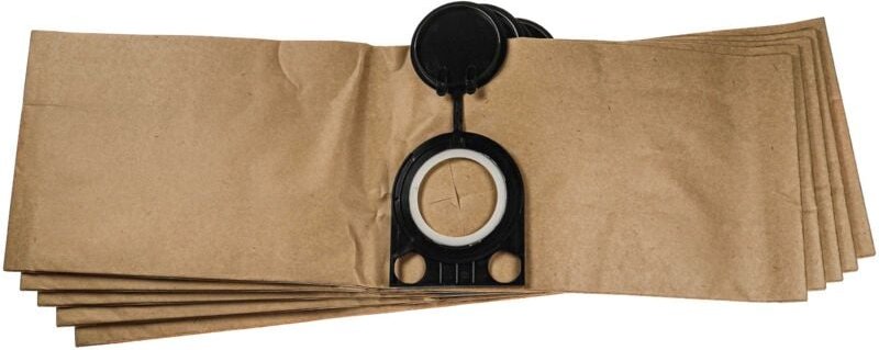 5x Staubsaugerbeutel kompatibel mit Milwaukee ase 1400, asm 1400 Staubsauger - Papier, 61cm x 19cm, braun - Vhbw