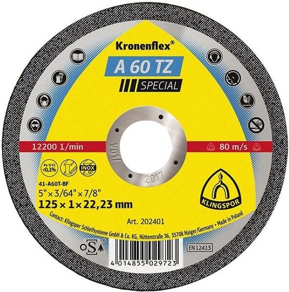 Trennscheibe gerade A60TZ115x1mm KLINGSPOR