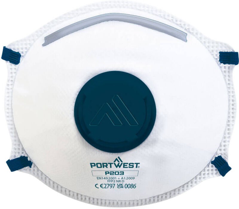 FFP2-Maske mit Ventil – Dolomit – Weiß – Portwest