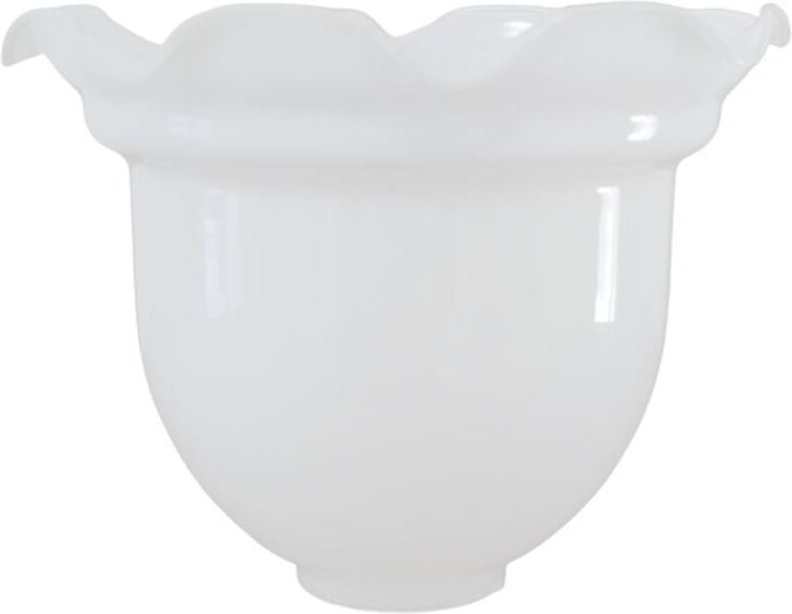 Ltde - leucojum 13x17cm glänzend weißer Opalglas-Lampenschirm mit 5cm Öffnung