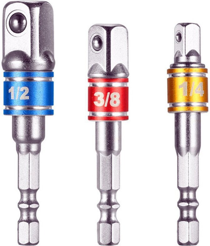 Sechskant-Bohrer-Reduzieradapter-Set, 3-teilig, Steckschlüssel-Verlängerungsadapter-Bit-Set + Set mit 4 Reduzieradaptern...