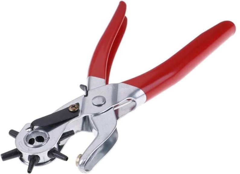 1 Stück Kreativer Handlocher, Gürtelzange, Lederwerkzeug-Zubehör – (Farbe: Rot, Größe: 9 Zoll)