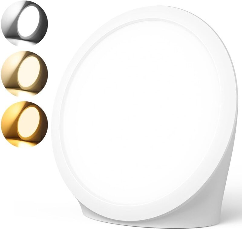 Lichttherapielampe, 10000 Lux Phototherapie-Tageslichtlampe mit 3 Lichtfarben, 6 Timern, 5 einstellbaren Lichtintensität...