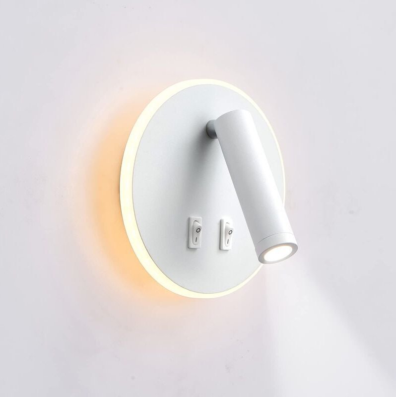 Thumbnail - LED-Wandleuchte, Nachttisch-Leseleuchte, LED-Wandleseleuchten, verstellbarer Strahler (3 w + 6 w, 3000 k, warmes Licht),...