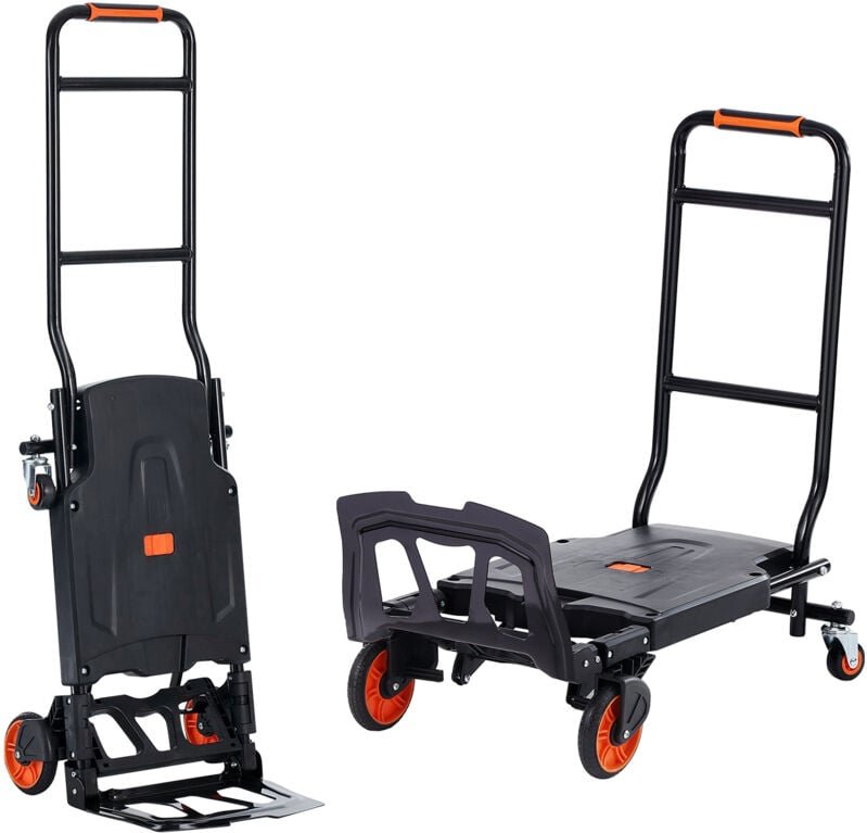 Thumbnail - Mophorn - Aluminium-Sackkarre, 2-in-1 umbaubar, 136 kg Tragkraft, robuster, klappbarer Industrie-Mehrzweckwagen, Sackkar...