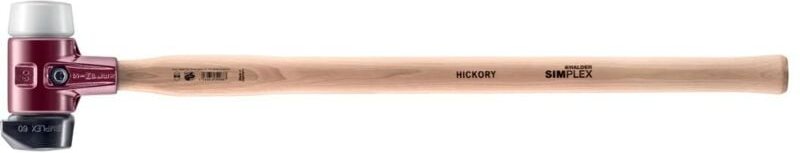 SIMPLEX-Vorschlaghammer, Gummikomposition, mit Standfuß / Superplastik mit Tempergussgehäuse und Hickorystiel D=60 mm 30...